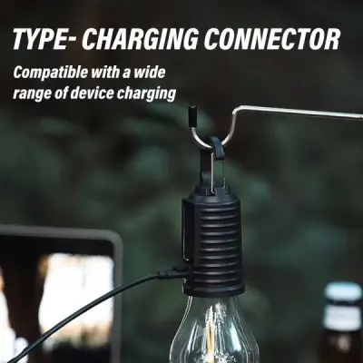 Solar rechargeable camping light, Hookup wire-free, New vintage tungsten, Three light modes, three styles